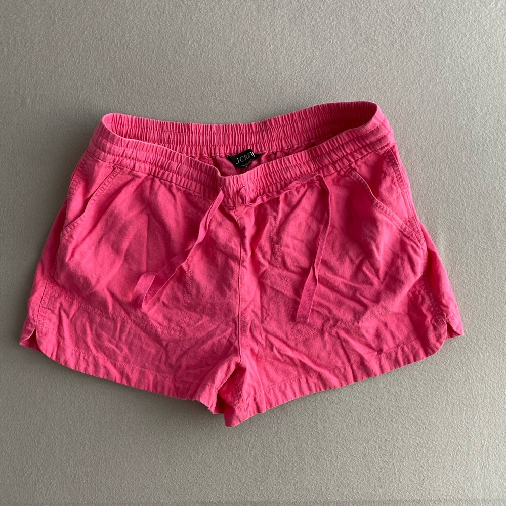 J. Crew Women's linen comfy summer shorts M Pink Shorts so cute!!!
